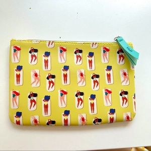 Patterned yellow IPSY cosmetics bag